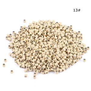 1000pcs Nano Ring Hair Extensions Micro Beads 3mm Small Silicone Links Brown