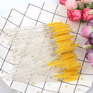 100-Pack Disposable Mascara Wands & Brow Brushes for Makeup Professionals
