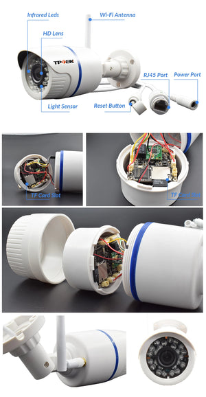 1080p HD Outdoor WiFi IP Camera, Wireless Security Surveillance, Waterproof Bullet Cam, 4MP Video, Home Monitoring