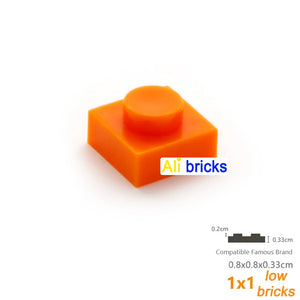 100pcs 1x1 Building Block Plates for Kids DIY Brick Sets STEM Learning Toy