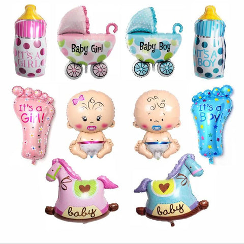 First Birthday Balloon Set, Blue and Pink Party Decor, 5-Pack