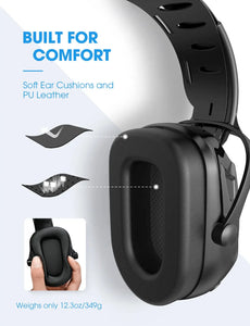 Upgraded Bluetooth Noise Reduction Ear Muffs, 29dB NRR/36dB SNR Hearing Protection, Adjustable Headphones Ear Defender