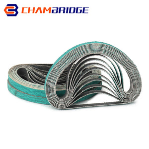 10 Pack 3/8"x13" Sanding Belts, 330mm Abrasive Tool for Wood, Metal, Furniture Polishing, Grinding, Grit 60/80/120