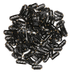 100pcs 28mm Metal Hair Snap Clips for Extensions, Wigs, Wefts, U-Shape Clip-on Hairpieces