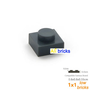 100pcs 1x1 Building Block Plates for Kids DIY Brick Sets STEM Learning Toy