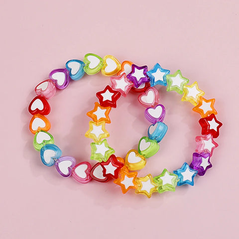 Cute Heart & Star Beads Bracelet for Girls - Charming Jewelry Accessories 2022