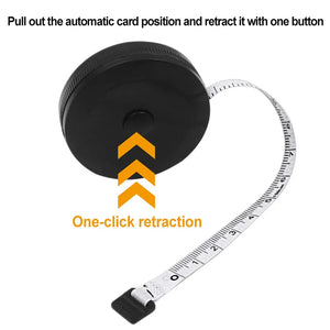 1.5m 60in Black Double Sided Auto Retractable Sewing Measuring Tape Flexible Tool