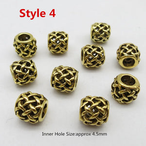 10 Styles Mini Hair Braid Beads Rings Tube Dreadlock Accessories for Men Women 10pcs/pack