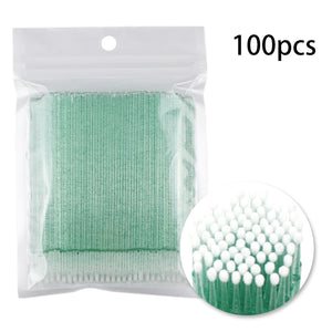 100-Pack Disposable Micro Brushes for Eyelash Extensions & Makeup Application