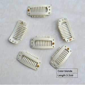 100pcs Hair Extension Clips 3.2cm 9-Teeth - Manganese Steel Salon & DIY Use