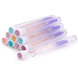 10-Pack Pink Eyelash & Brow Spoolie Brushes: Reusable for Extensions & Mascara
