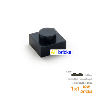 100pcs 1x1 Building Block Plates for Kids DIY Brick Sets STEM Learning Toy