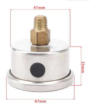 1/8 NPT Fuel Pressure Gauge 0-160 PSI Oil Liquid Filled Universal White Face Black