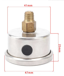 1/8 NPT Fuel Pressure Gauge 0-160 PSI Oil Liquid Filled Universal White Face Black