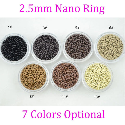 500pcs Nano Ring Beads for 2.5mm Hair Extensions - Copper Micro Links Tools
