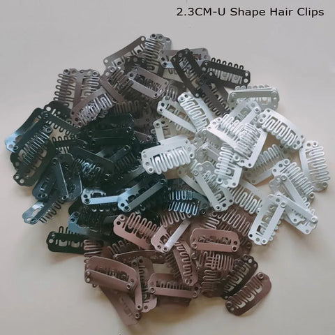 50pcs Medium Wig Clips 2.3cm for Hair Extensions & Weaves - Black/ Brown/ Blonde - Salon Accessories