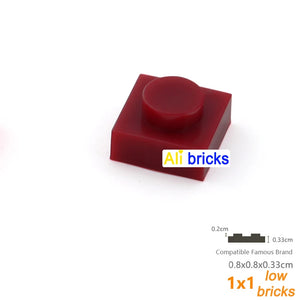 100pcs 1x1 Building Block Plates for Kids DIY Brick Sets STEM Learning Toy