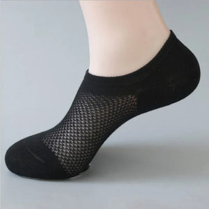 10 Pairs Men's Breathable Mesh No Show Socks - Summer Casual Thin Cotton Invisible Socks