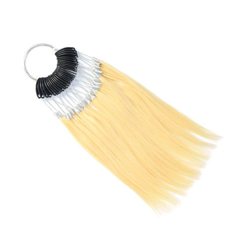 30pcs 100% Virgin Human Blonde Hair Color Ring Set for Extensions & Salon Dye Samples, Dye Any Color