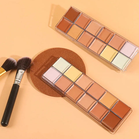 12-Color Concealer Palette for Contouring, Dark Circles, Acne Coverage Makeup