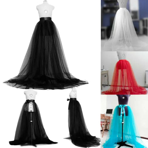 Elegant Women’s Tulle Tutu Maxi Skirt - High Waist Mesh Long Skirt for Wedding, Prom, Party