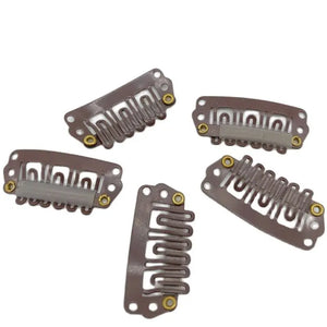 100 Pcs Black 2.8cm 6-Tooth Carbon Steel Snap Clips for Hair Extensions, Loop Wigs, and Hair Accessories