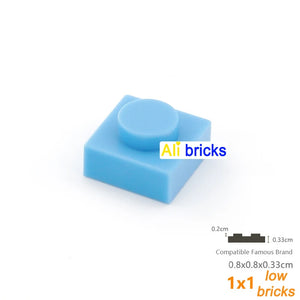 100pcs 1x1 Building Block Plates for Kids DIY Brick Sets STEM Learning Toy