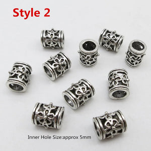 10 Styles Mini Hair Braid Beads Rings Tube Dreadlock Accessories for Men Women 10pcs/pack