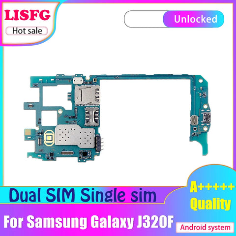 Dual/Single SIM Motherboard for Samsung Galaxy J3 J320F Unlocked Logic Board Mainboard