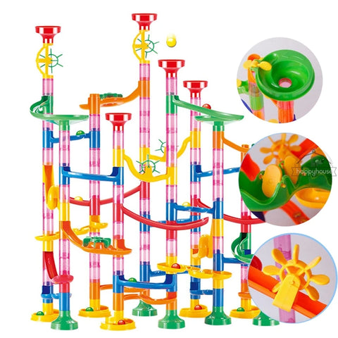 3D Marble Run Maze Track Set for Kids, 80-133pcs Building Blocks Roller Ball Toy, DIY Christmas Gift