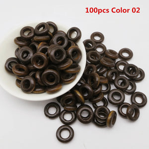 100pcs Large Hole Wooden Beads for Jewelry, Dreadlocks, Hair Braids, Crafts Wholesale