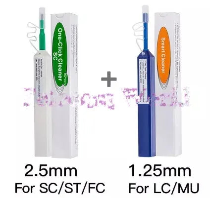 Fiber Optic One-Click Cleaner Tool 1.25mm & 2.5mm Pen 800 Cleans LC/SC/FC/ST