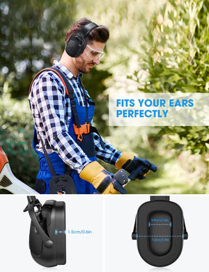 Upgraded Bluetooth Noise Reduction Ear Muffs, 29dB NRR/36dB SNR Hearing Protection, Adjustable Headphones Ear Defender