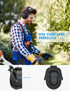 Upgraded Bluetooth Noise Reduction Ear Muffs, 29dB NRR/36dB SNR Hearing Protection, Adjustable Headphones Ear Defender