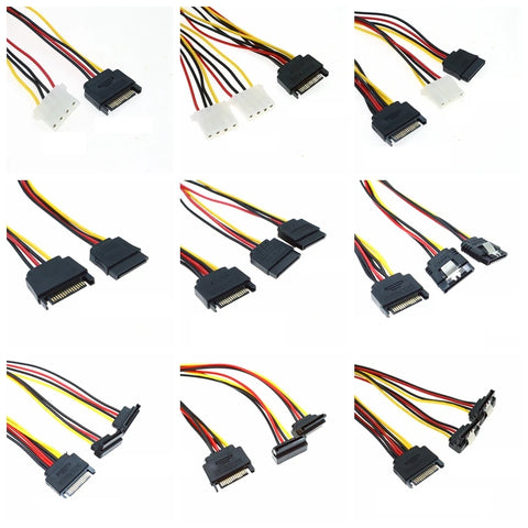 0.2m SATA 15 Pin Male to 4 Pin Female Power Adapter Cable for SSD HDD in Computer Cases