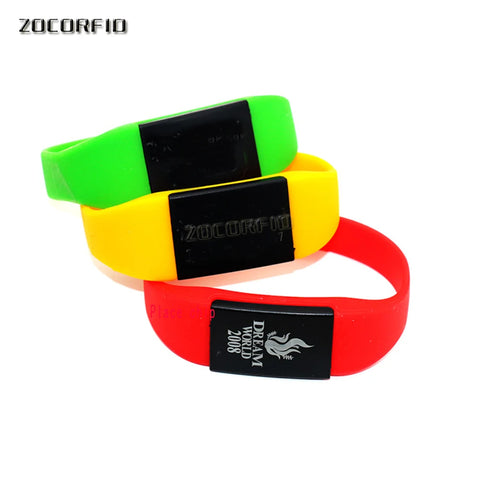 125kHz RFID Rewritable Silicone Bracelet Watch EM4305/T5577 for Access Control