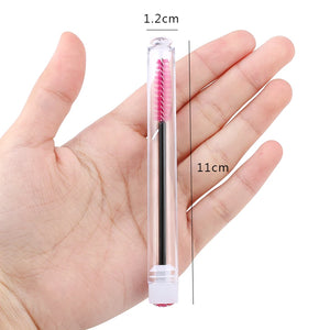 10-Pack Pink Eyelash & Brow Spoolie Brushes: Reusable for Extensions & Mascara