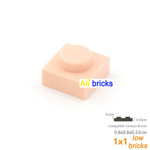 100pcs 1x1 Building Block Plates for Kids DIY Brick Sets STEM Learning Toy