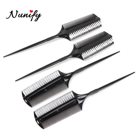 Dual-Sided Hair Dye Comb with Highlight & Weaving Brush for Professional Hair Coloring
