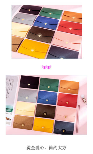 10 Pack Color Retro Bronzing Mini Envelopes 10.5x7cm - Iridescent Paper for Love Letters & Invitations