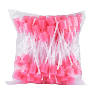 100-Pack Soft Disposable Oral Swabs - Sponge Sticks for Mouth & Dental Care