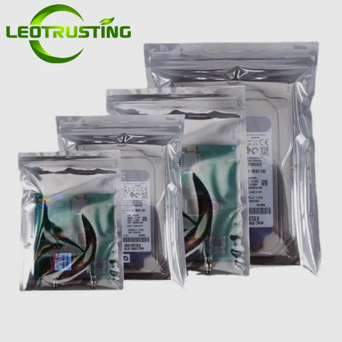 100-Pack Resealable Antistatic Bags for Electronics and PC Parts Storage