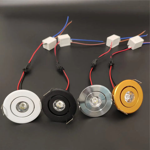 Dimmable LED Mini Downlight 3W/1W Recessed Spotlights AC85-265V Ceiling Light Aluminium 52mm