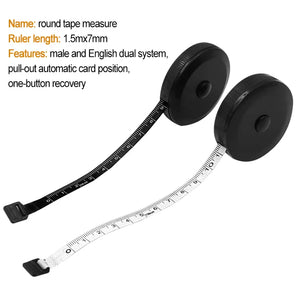 1.5m 60in Black Double Sided Auto Retractable Sewing Measuring Tape Flexible Tool