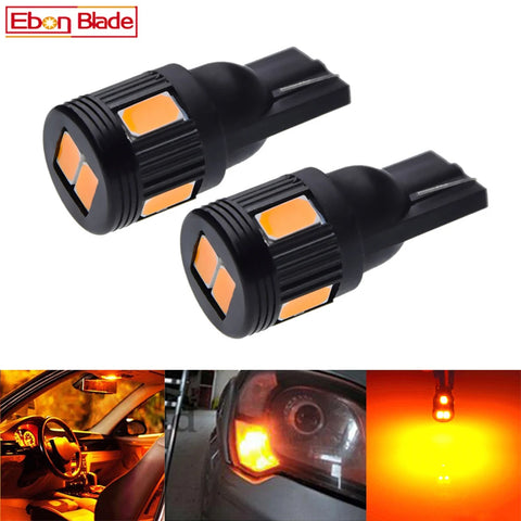 Amber T10 W5W 194 SMD Car LED Light Bulbs 12V Interior Clearance Side Wedge Lamp Accessory