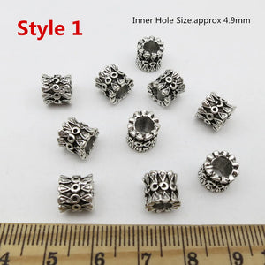 10 Styles Mini Hair Braid Beads Rings Tube Dreadlock Accessories for Men Women 10pcs/pack