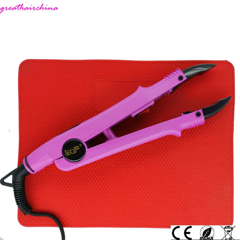 Hair Extension Iron Heat Connector Tool with 500°C Silicone Pad