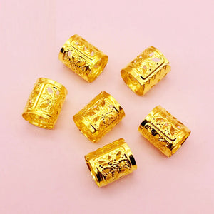 100pcs Adjustable Gold/Silver Dreadlock Beads Cuffs Clips Rings Hair Accessories