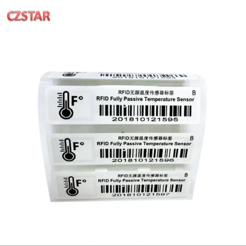 Czstar 3pcs Temperature Sensor UHF RFID Passive Sticker Tag waterproof cold-chain food logistics Temperature uhf rfid tag