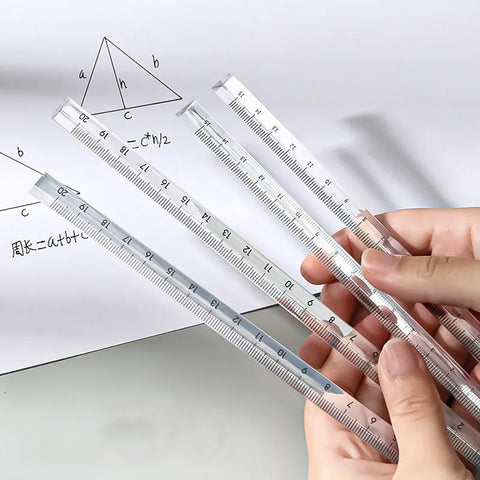 15cm/20cm Transparent Triangular Ruler Stationery for School & Office Drawing
